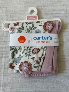 Newborn Floral & Dusty Rose Baby Pants Leggings Set NWT
